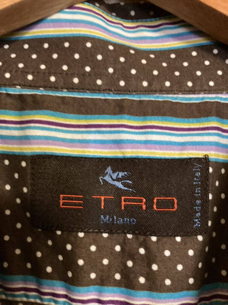 ETRO ホリゾンタルカラーマルチストライプ シャツ made in ITALY_画像9