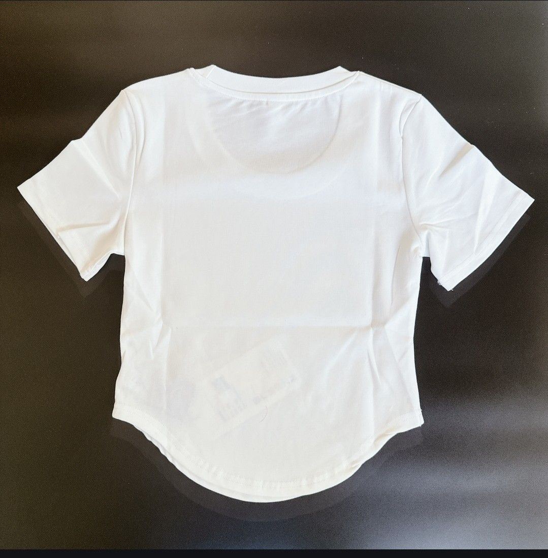 ロゴ Tシャツ HELLO ハロー レディース 白 ホワイト 白T 韓国 Lサイズ