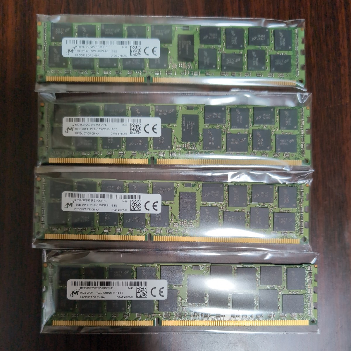 【4枚/計64GB】Samsung DDR3L-12800R 16GB ECC Registered サーバー メモリ ECC REG DDR3-1600_画像1