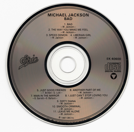 内容違い(初期アレンジヴァージョン:ディスクのみ日本製US盤) Michael Jackson (マイケル　ジャクソン) / Bad Quincy Jones Stevie Wonder_画像3