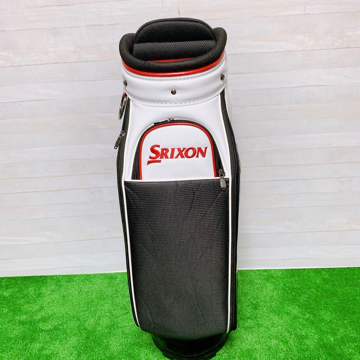 【極美品】SRIXON ゴルフ キャディバッグ 5分割 9型 スリクソン ダンロップ ブラック レッド 合成皮革　ほぼ未使用品