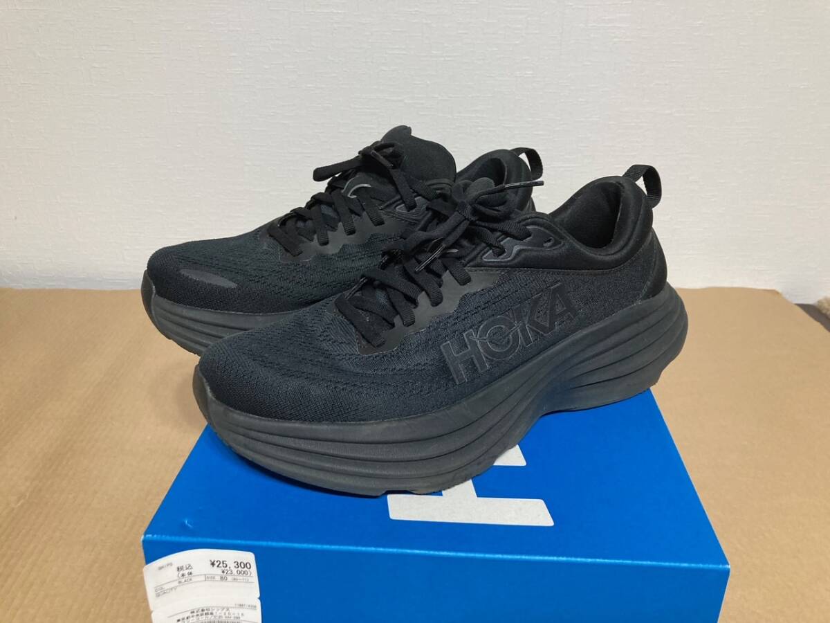 【中古】HOKA ONEONE (ホカオネオネ) BONDI８　黒　shipsで\25300で購入_画像1