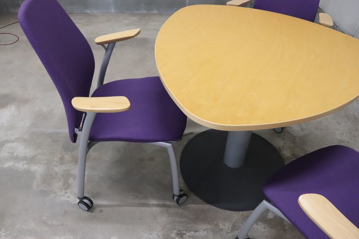 Kinnarps キナップス ○ スウェーデン ミーティング4点セット テーブル 椅子 オフィス 北欧 gmch34_画像3