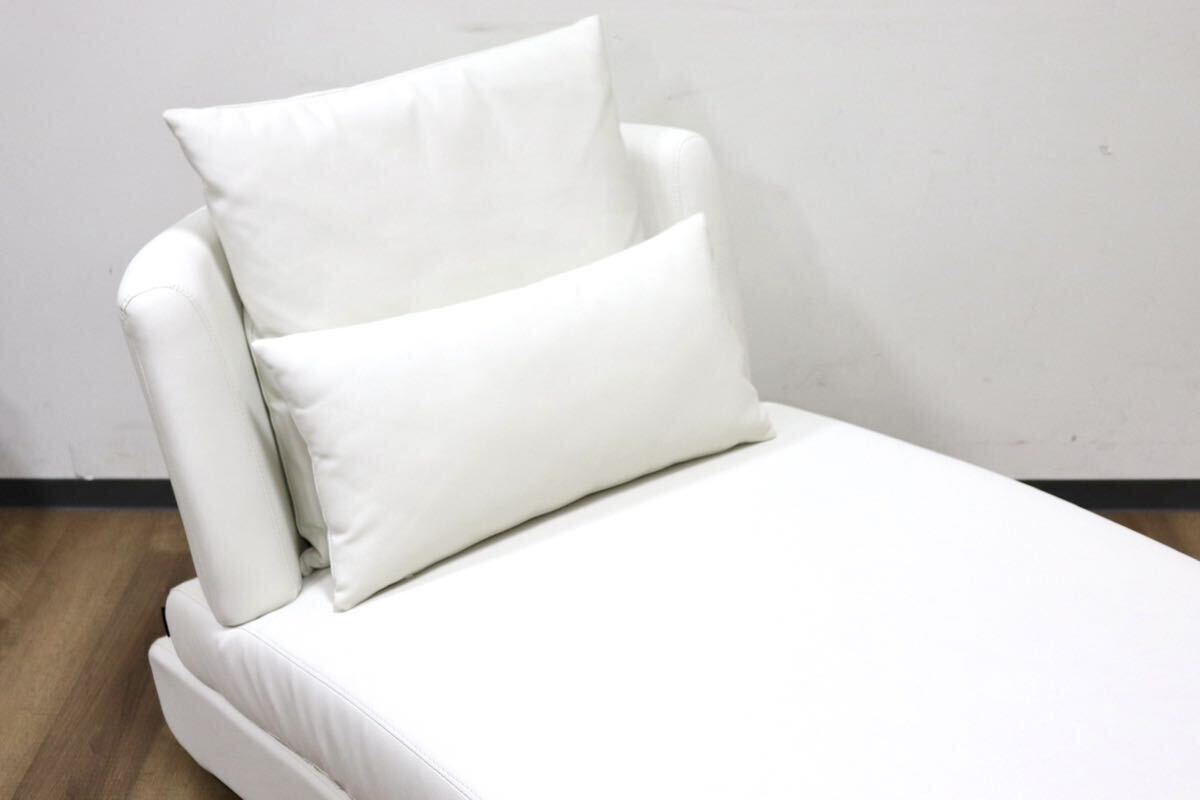 GMGS2710Armonia /aru moni aBella curva 1 seater . sofa single sofa couch sofa EPU white soft leather regular price approximately 8 ten thousand exhibition goods 