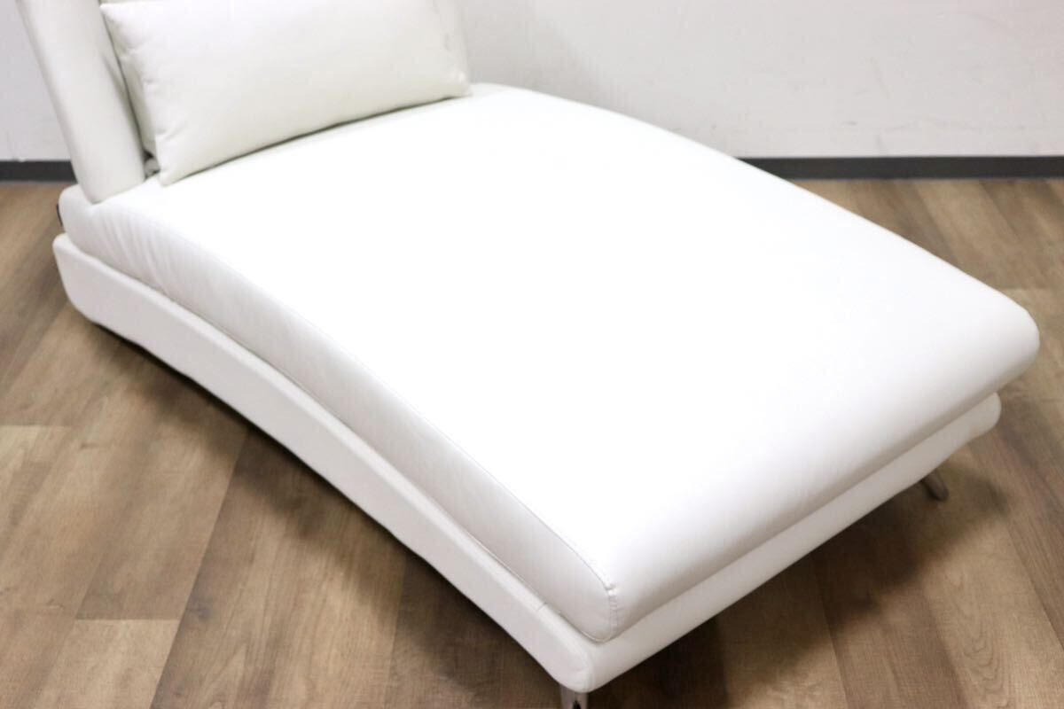 GMGS2710Armonia /aru moni aBella curva 1 seater . sofa single sofa couch sofa EPU white soft leather regular price approximately 8 ten thousand exhibition goods 