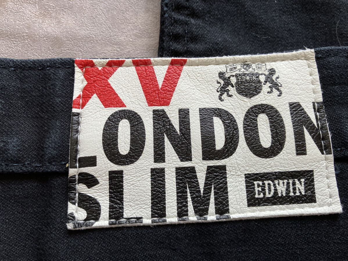 即決 W30 エドウィン 軽量 EX07 ロンドンスリム ブラック カラージーンズ 柔らか ストレッチ 日本製 裾チェーンステッチ仕様 LONDON SLIM_画像2