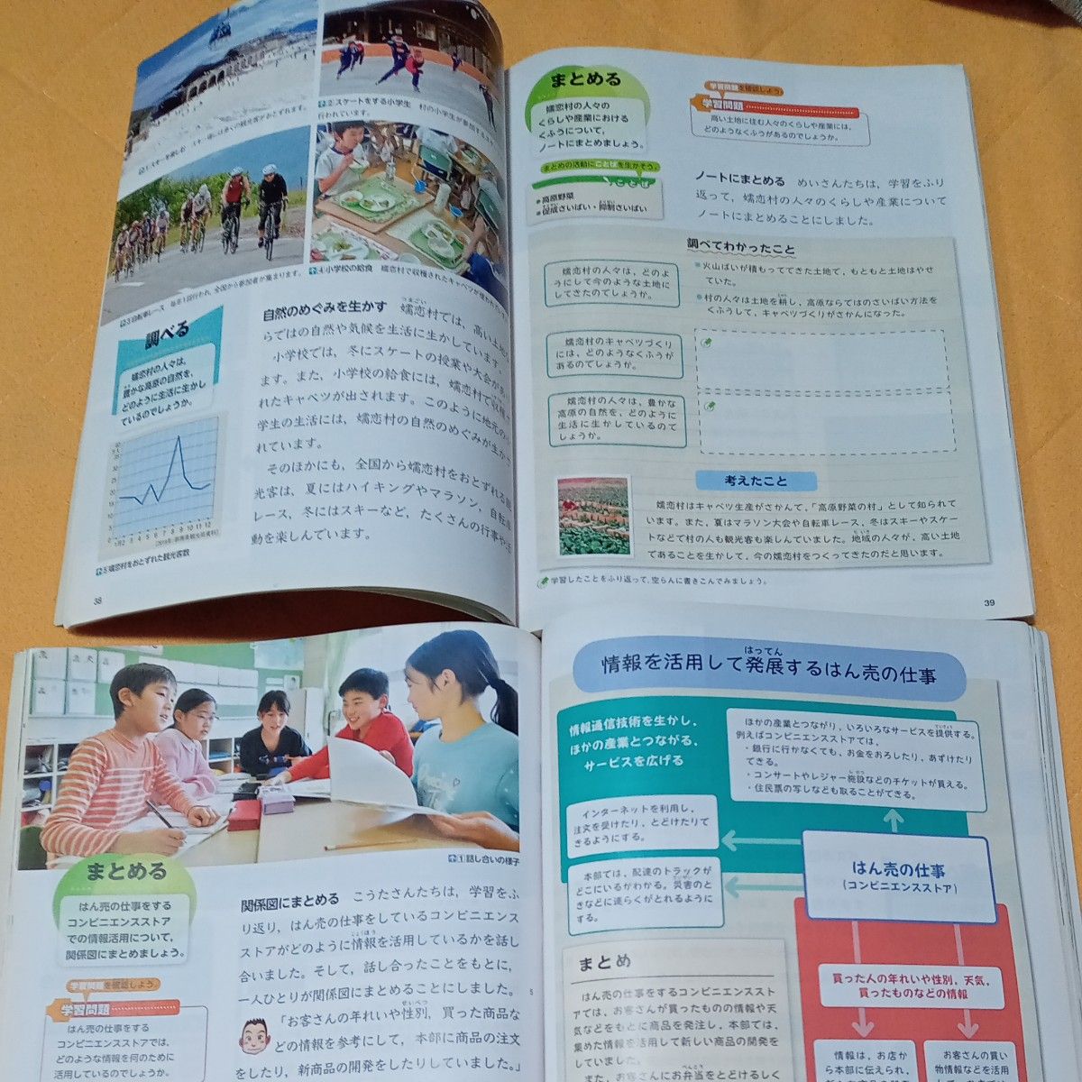 小学校5年生　新しい 社会上下　東京書籍