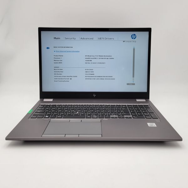 ★AC付き/外観訳あり★ HP ZBook fury 15 G7 [Core i7 10750H 16GB なし 15.6インチ -] 中古 ノートパソコン (5630)の画像3