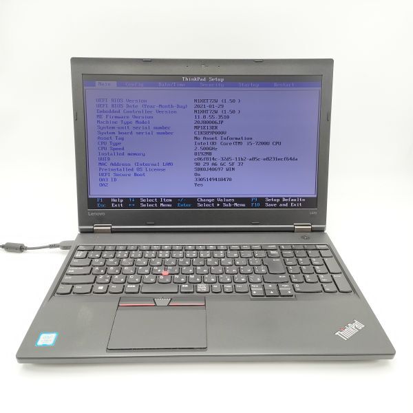 ★キートップ外観訳あり★ Lenovo ThinkPad L570 [Core i5 7200U 8GB 500GB 15.6インチ -] 中古 ノートパソコン (5833)の画像3
