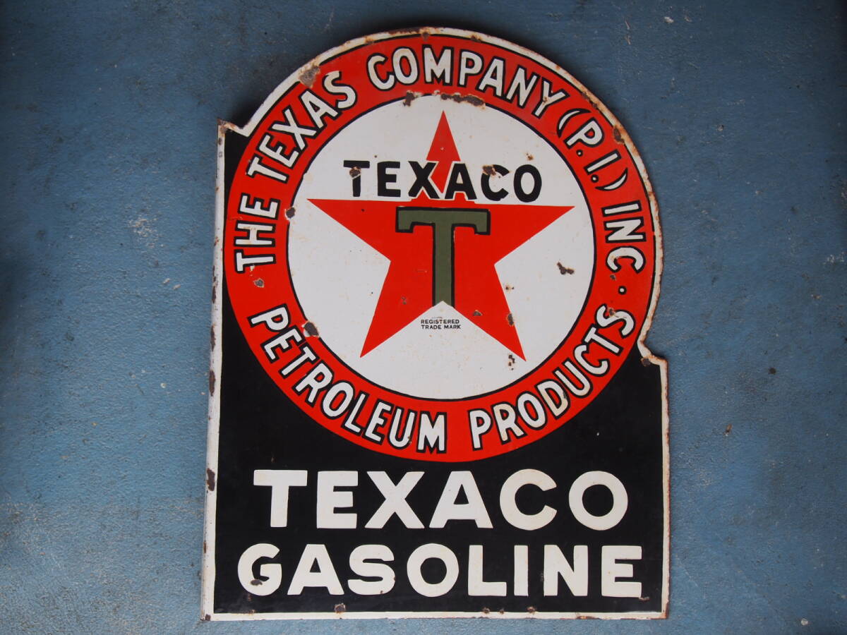 アメリカ 1920~30年代 TEXACO ホーローフランジサインの画像1