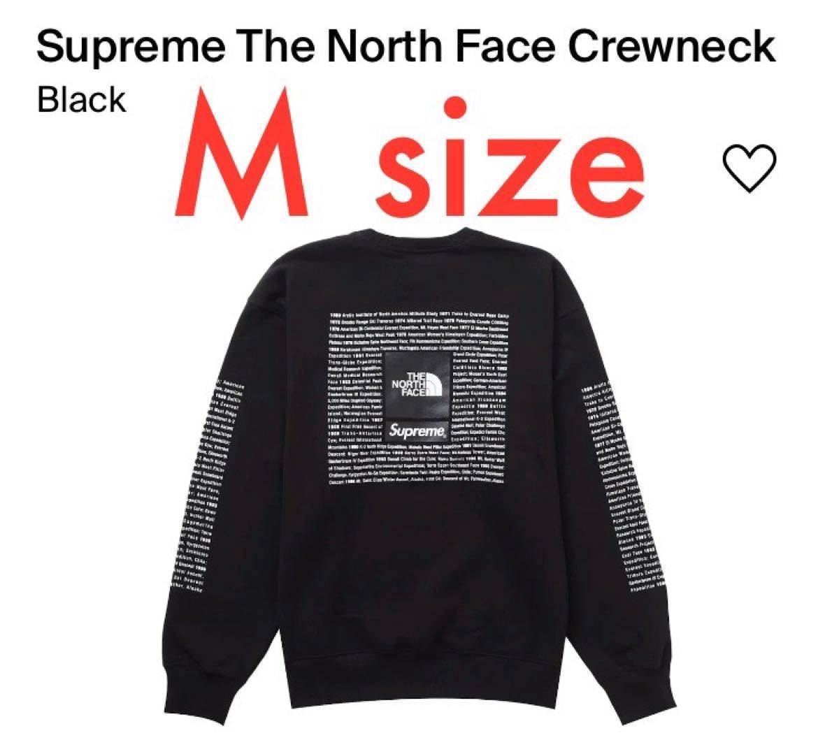 【黒M】Supreme / The North Face Crewneck
