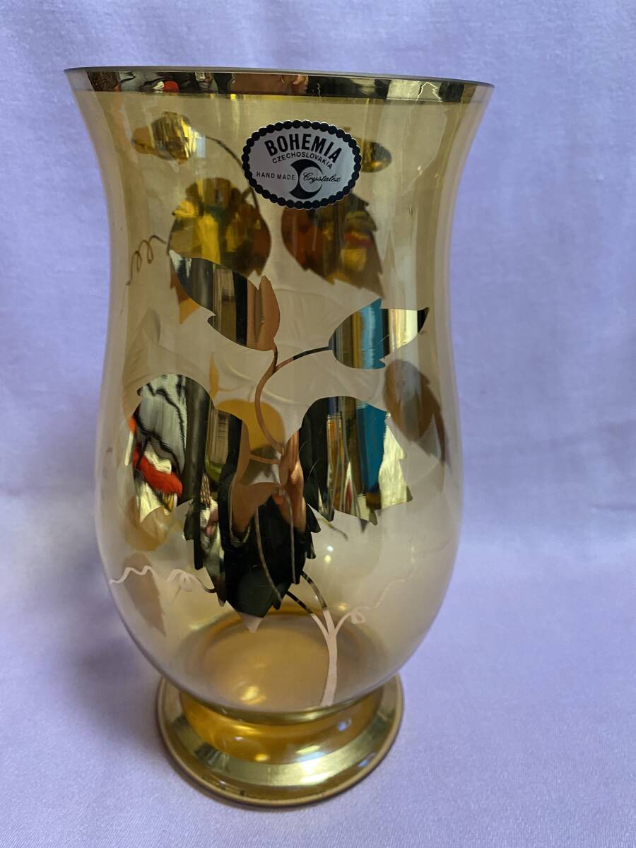 * rare beautiful goods [BOHEMIA]bohe mia Anne te-k hand made crystal vase 