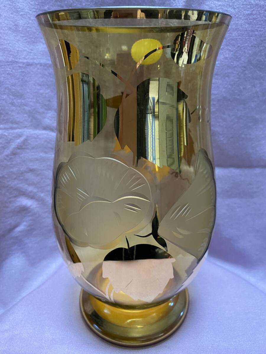* rare beautiful goods [BOHEMIA]bohe mia Anne te-k hand made crystal vase 