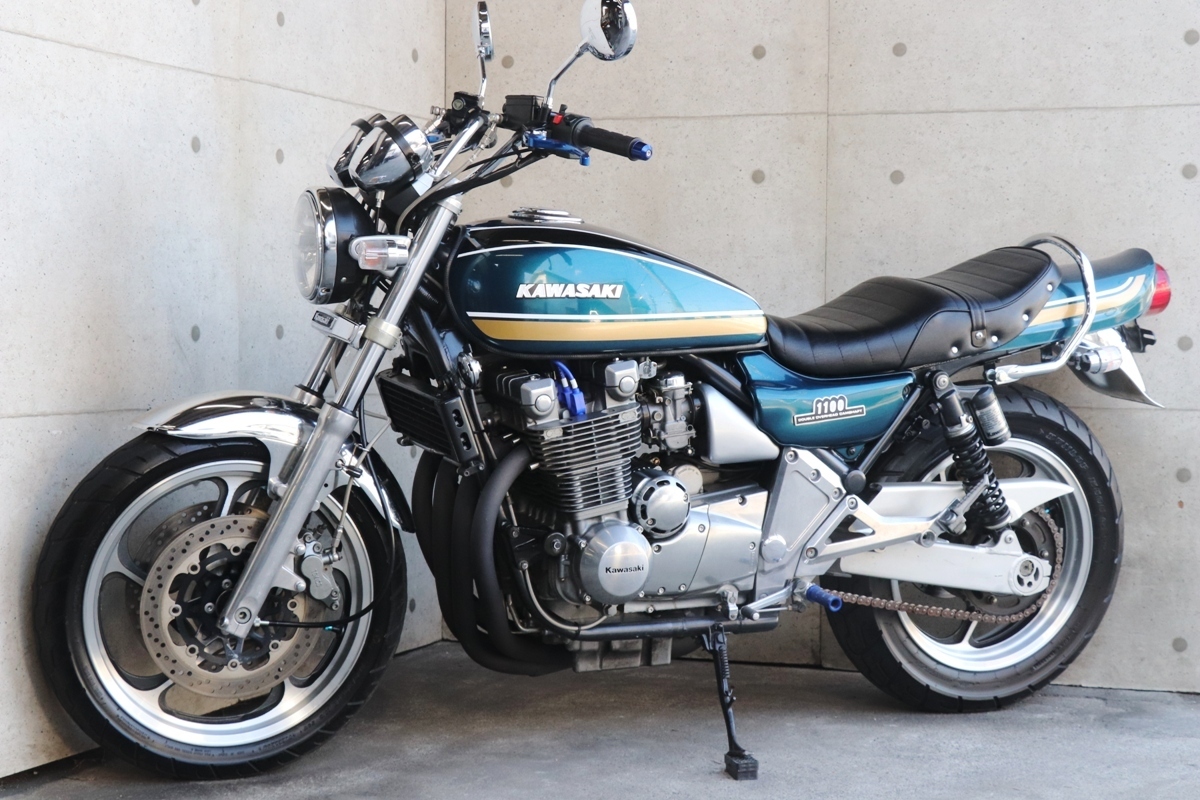 横浜～ Kawasaki ゼファー1100 平成10年式 Ａ4 Z2 青玉虫 ドレミコレクション カスタム 極上 車検付 Z1の画像3