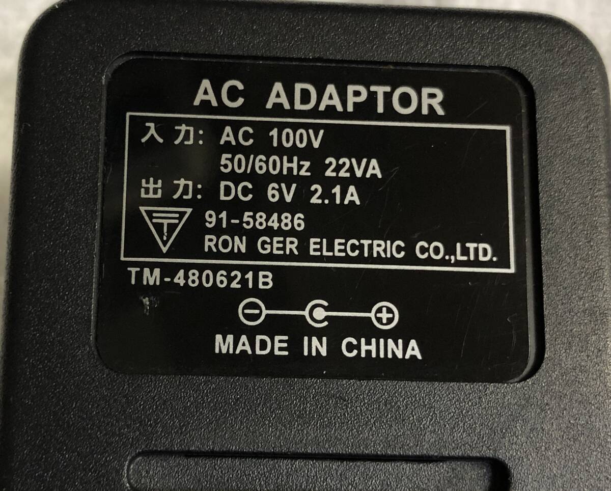 RON GER AC adaptor TM-480621B 6V 2.1A