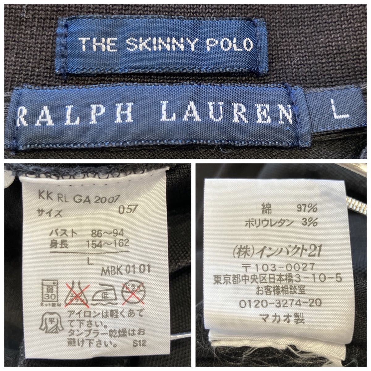 5215【RALPH LAUREN】ポロシャツ（L）ワンポイント刺繍ロゴ 半袖トップス ゴルフ カジュアル