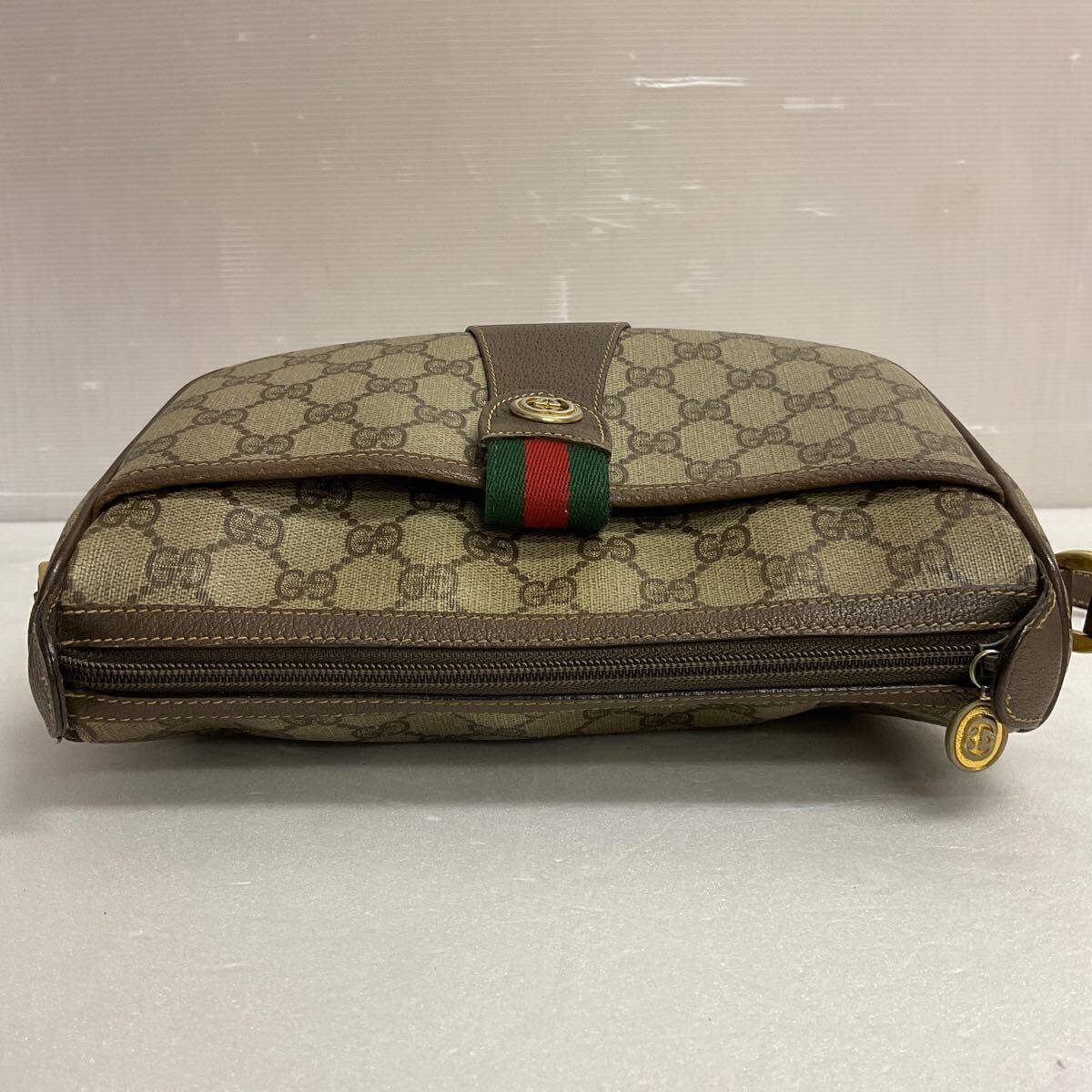 営MK32-60B GUCCI グッチ GGスプリーム ショルダーバッグ シェリーライン 斜め掛け オールドグッチ 89・02・032_画像7