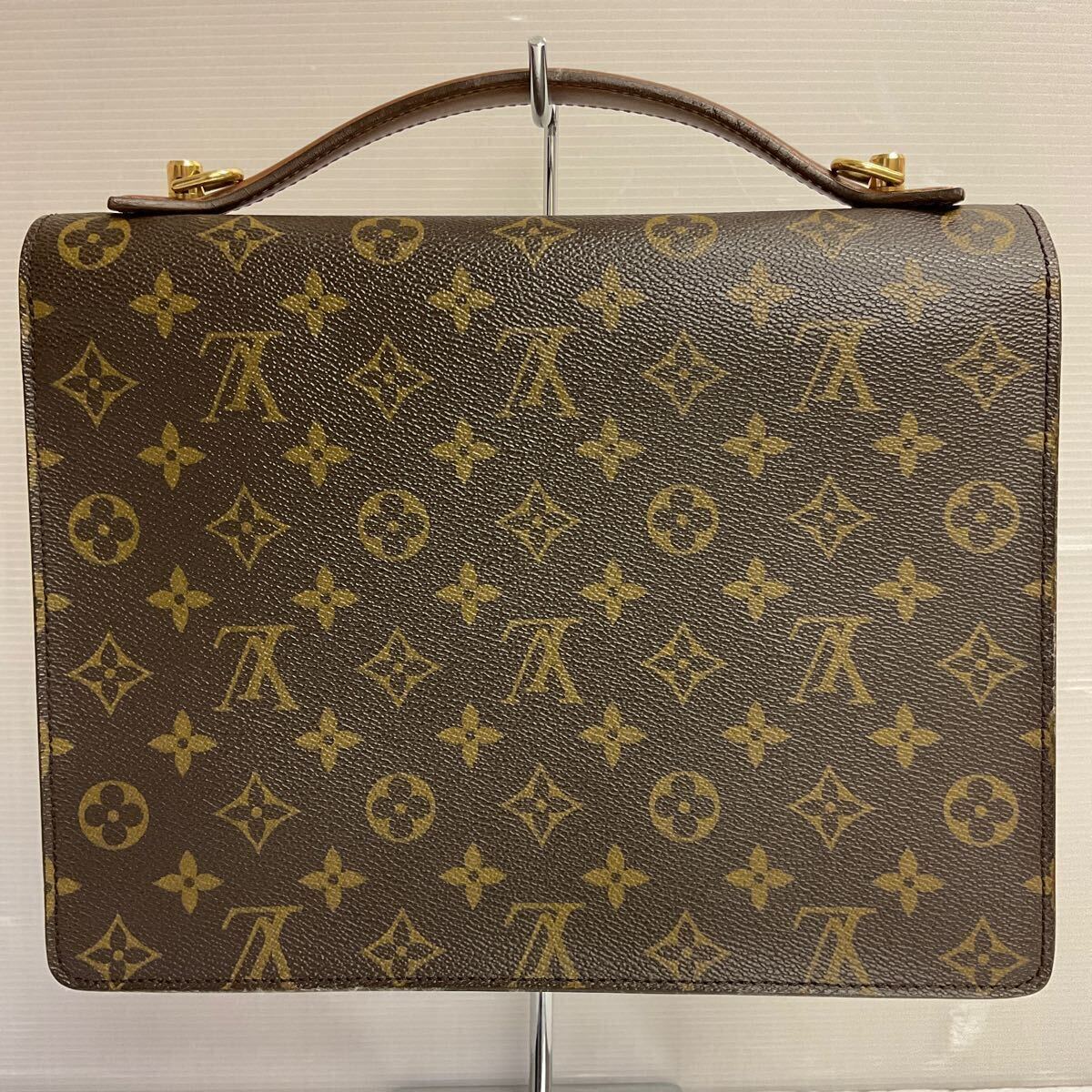 営MK37-80B LOUIS VUITTON ルイヴィトン モンソー 28 ハンドバッグ モノグラム シリアルナンバーA20991 W約28cm H約22cm D約6cm_画像3