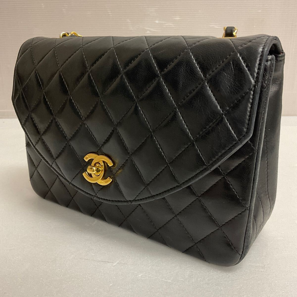 営MK50-80B CHANEL シャネル ラムスキン マトラッセ チェーン ショルダーバッグ ココマーク シリアルナンバー1109345 箱ありの画像6