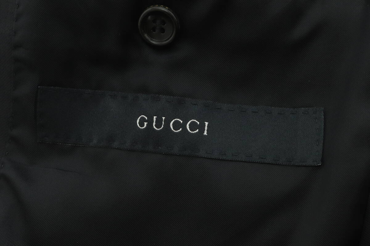 LCIQ6-3-36 GUCCI グッチ セットアップ スーツ ストライプ 21E7F3 ジャケット 上着 パンツ 上下 メンズ 46 ハンガー付き 中古_画像5