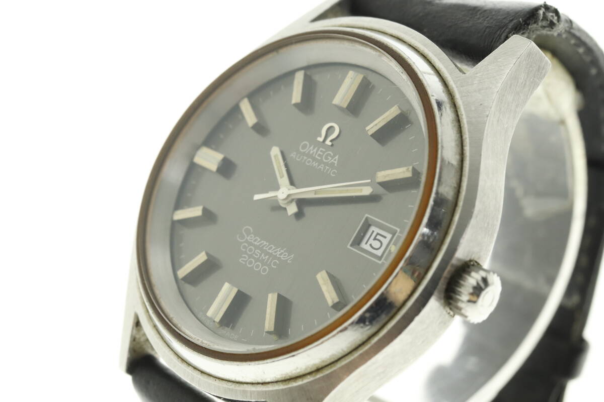 LVSP6-3-27 7T035-20 OMEGA オメガ 腕時計 シーマスター コスミック 2000 デイト 自動巻き 約55g メンズ シルバー 動作品 中古の画像1