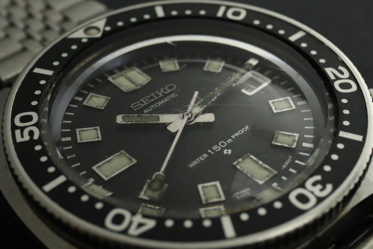 LVSP6-3-24 7T035-17 SEIKO セイコー 腕時計 6105-8000 セカンドダイバー デイト 自動巻き 約95g メンズ シルバー 動作品 中古_画像6