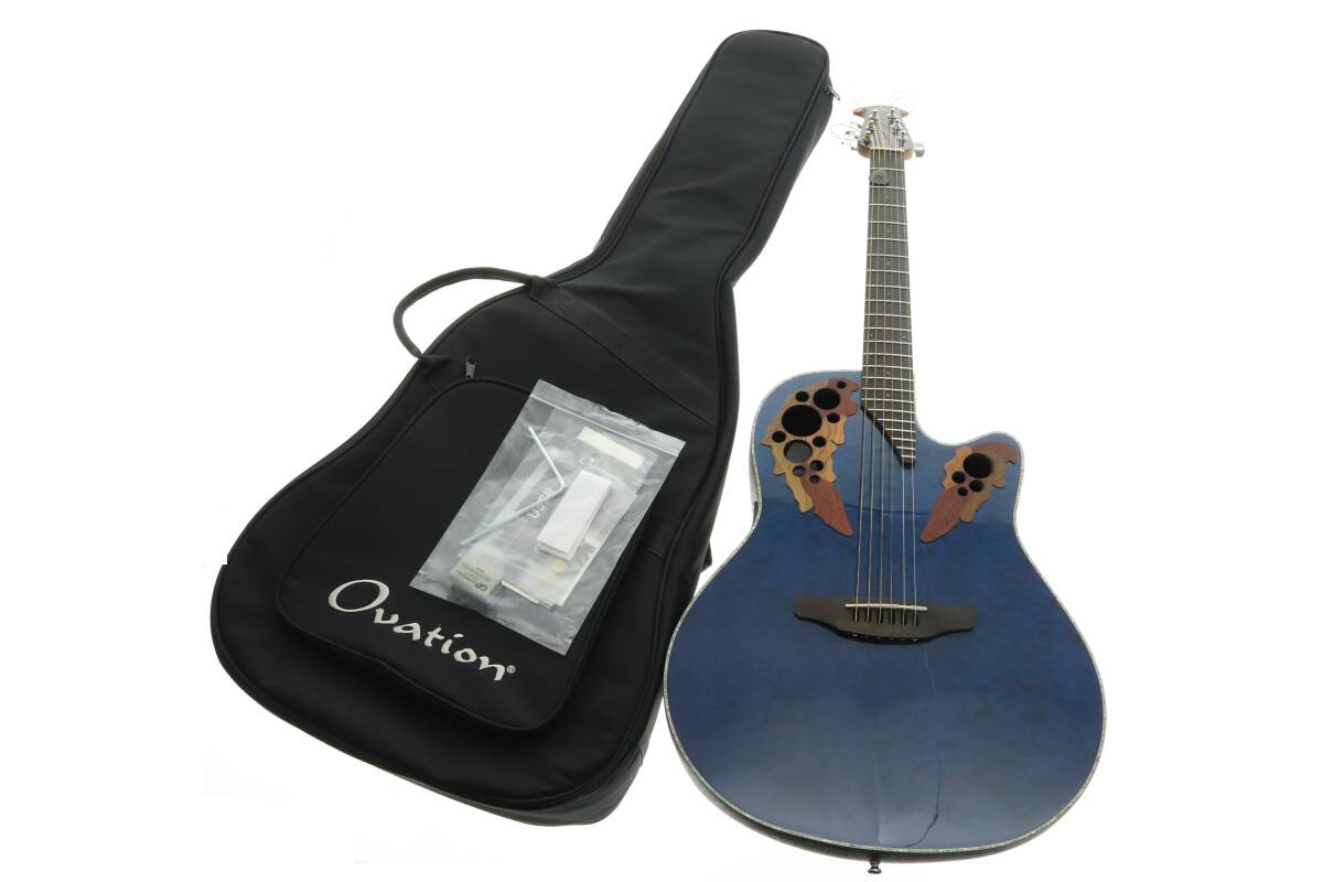 VMPD6-315-8 Ovation オベーション エレクトリックギター CE44P-8TQ Celebrity セレブリティ エレアコ 全長約104cm ソフトケース付き 綺麗_画像1
