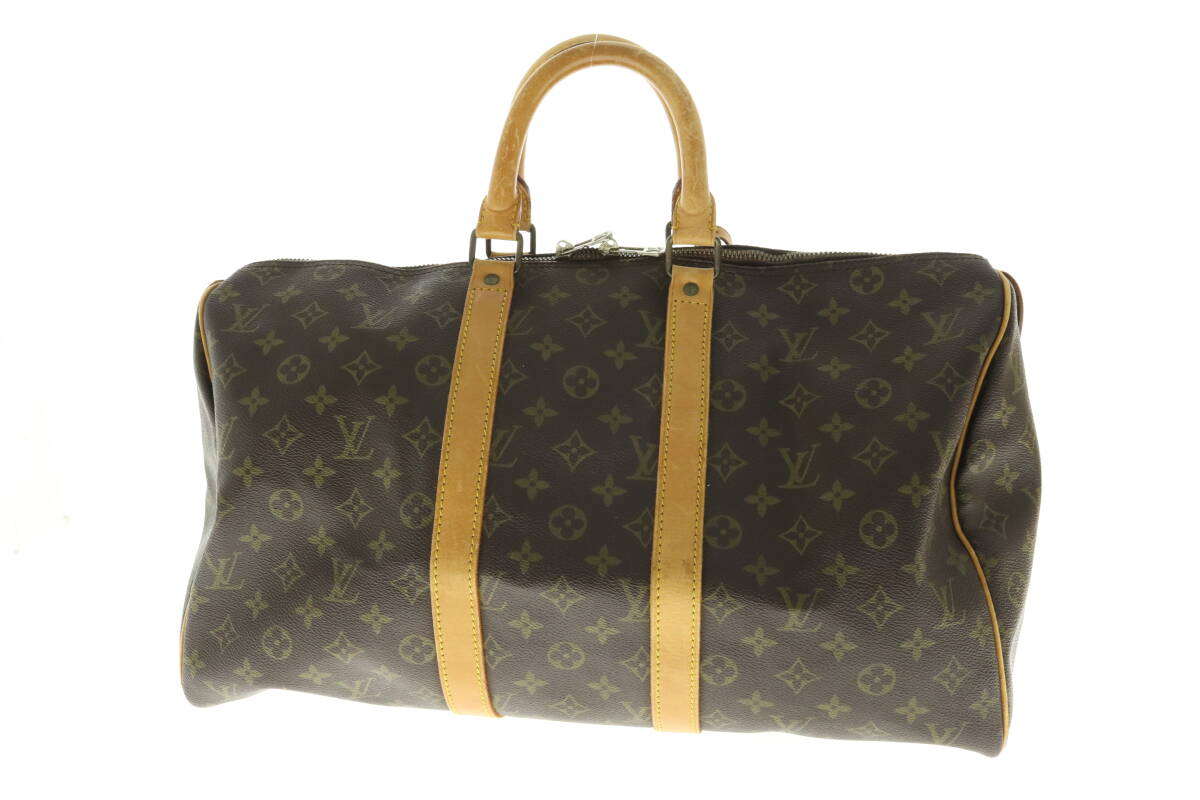 VMPD6-35-28 LOUIS VUITTON ルイヴィトン ボストンバッグ ハンドバッグ キーポル 45 モノグラム レディース ブラウン 茶 中古_画像1