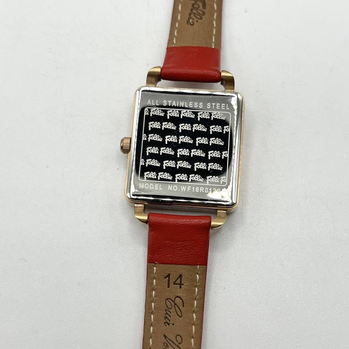 ＃6687 美品 Folli Follie フォリフォリ 腕時計 ブレスレット おまとめ 2点 セット レッド ブラック レディース 不動 WF16R012SPの画像5