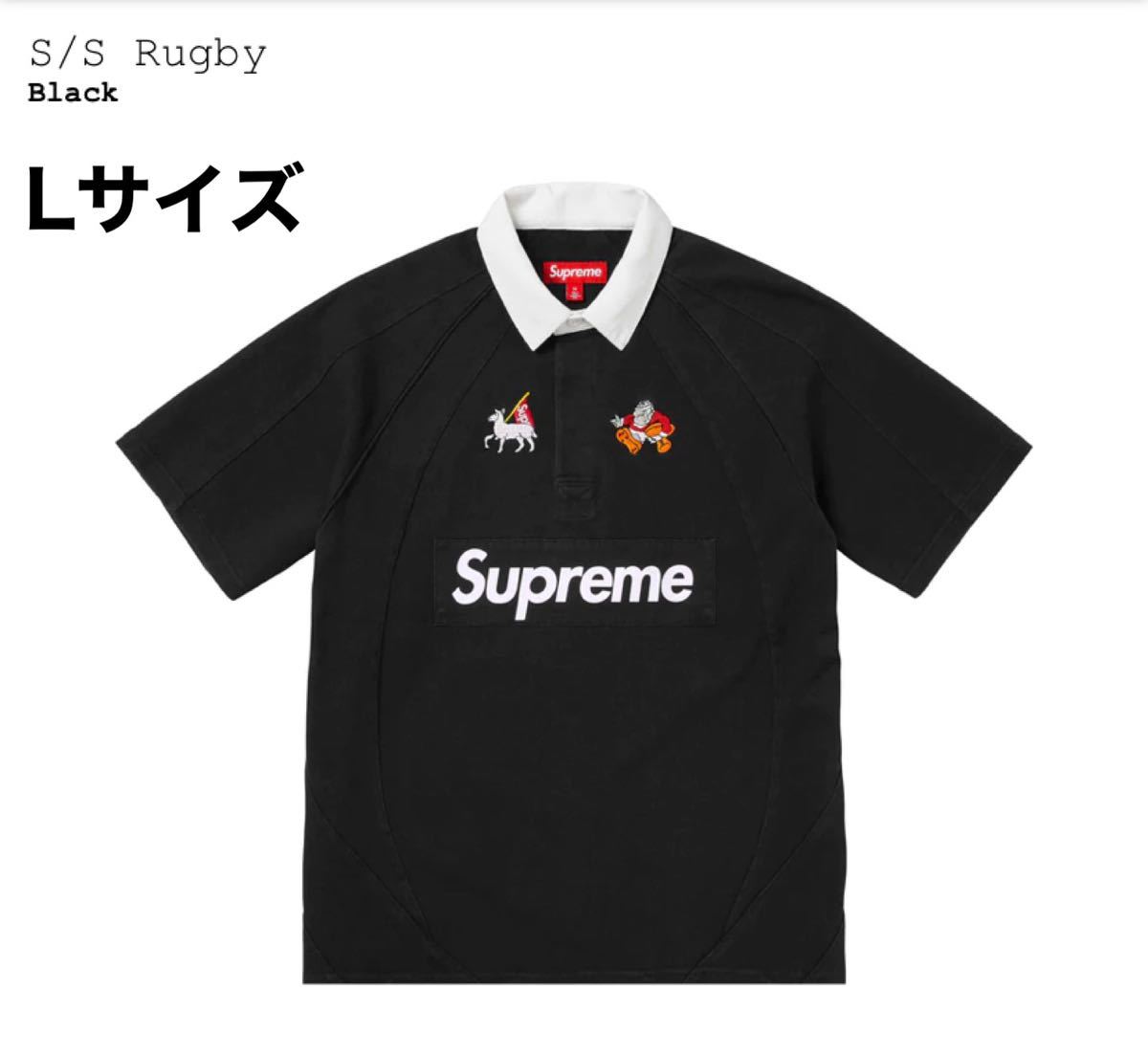 Supreme S/S Rugby Black Lサイズ シュプリーム ラグビー