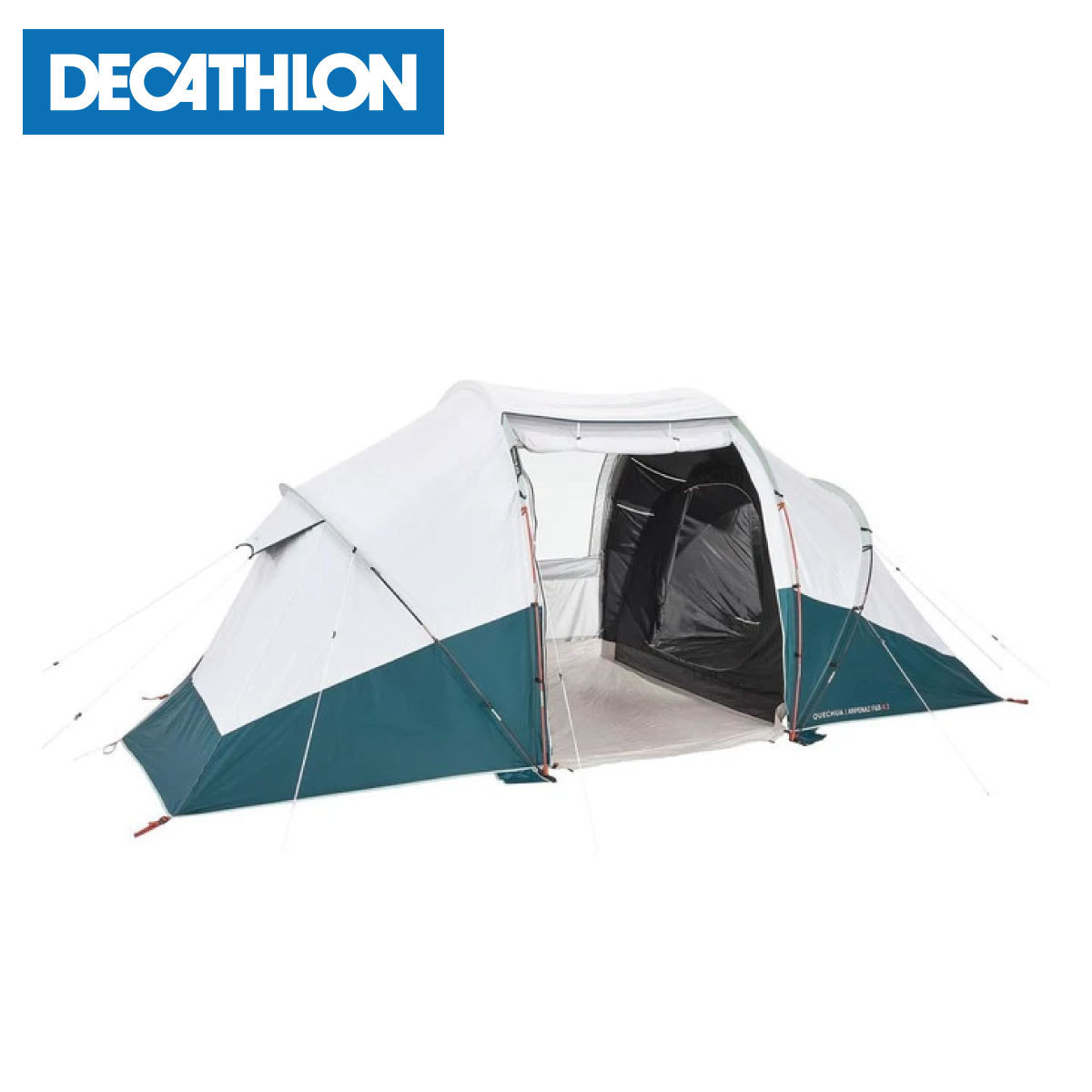 QUECHUA (ケシュア) キャンプ ファミリーテント ポール式 ARPENAZ FAMILY 4.2 FRESH&BLACK - 4人用 2ルーム 8561167 デカトロン 災害用品