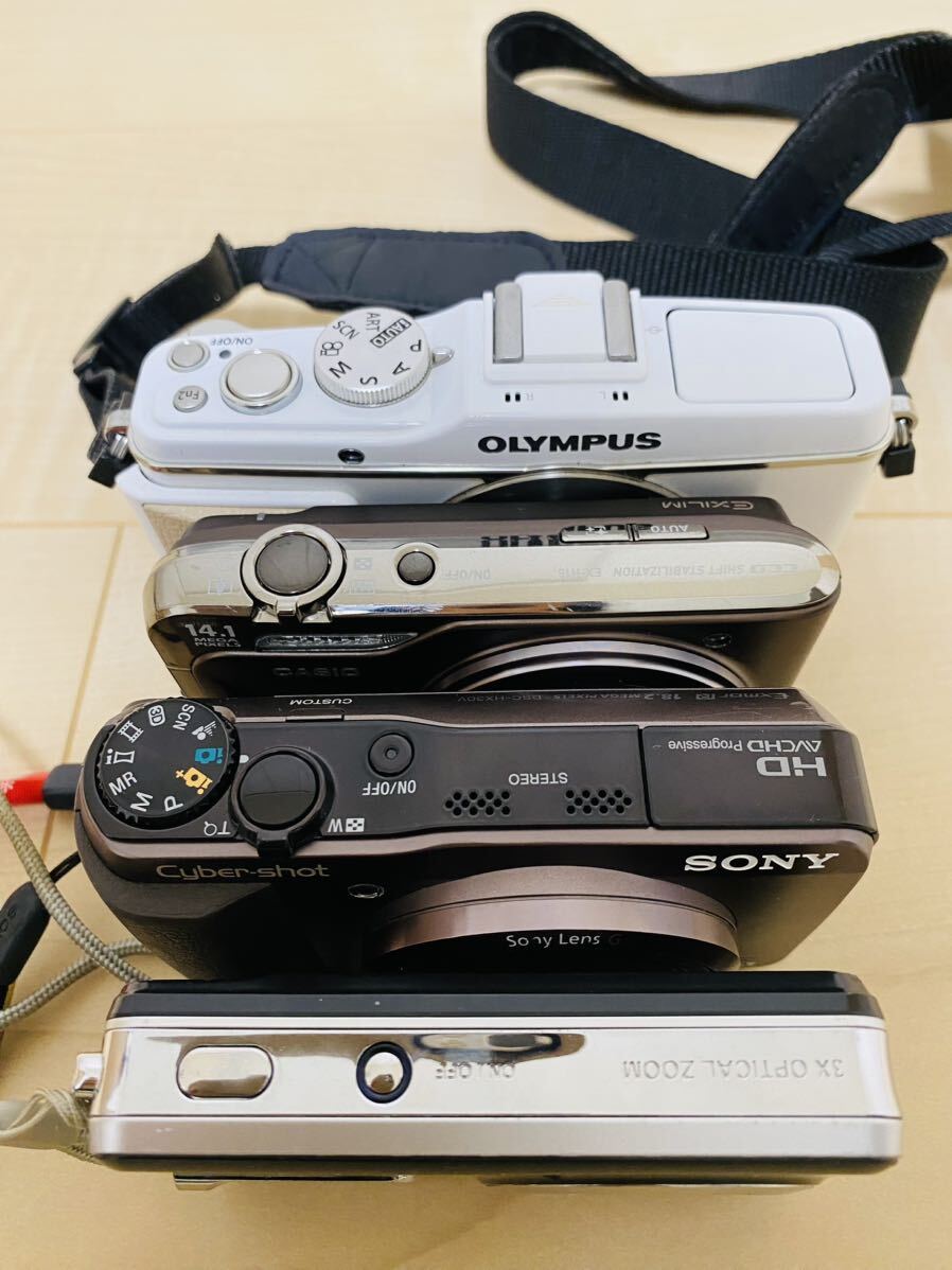 【4点セット】デジカメ OLYMPUS PEN オリンパス E-P3 CASIO EXILIM EX-H15 PENTAX Optio E85 SONY Cyber-shot DSC-HX30V 日本製 有_画像5