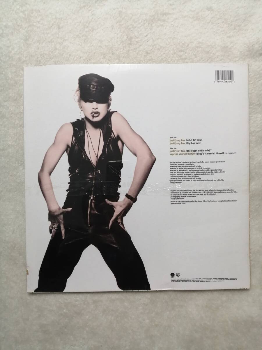 【未開封新品】Madonna Justify My Love 12” USAオリジナル マドンナ　ジャスティファイ・マイ・ラヴ_画像2