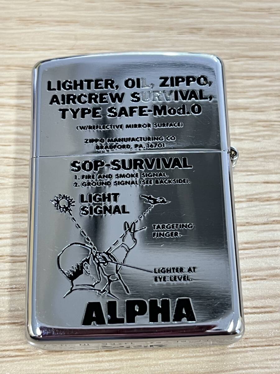 ZIPPO ジッポ ALPHA AIR CREW SVRVIVAL オイルライター 着火未確認 キズあり 汚れあり 喫煙具 喫煙グッズ タバコ コレクション_画像2