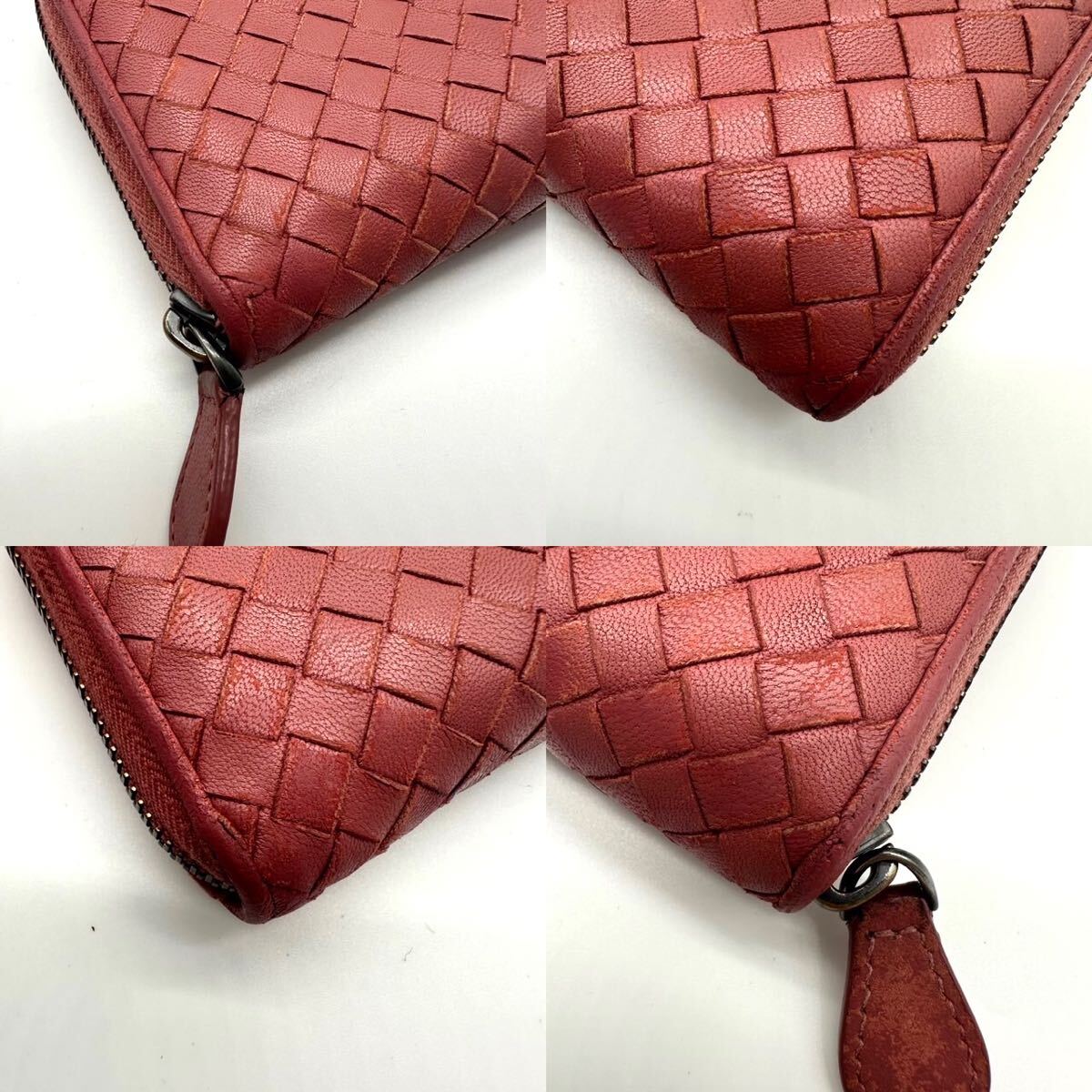 821 付属品完備 美品● BOTTEGAVENETA ボッテガヴェネタ 長財布 イントレチャート ラウンドファスナー ジップ コイン カード ケース レザー_画像5