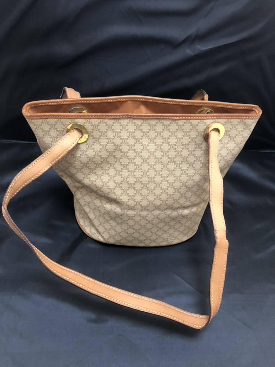 1円スタート　CELINE　セリーヌ　マカダム　トートバッグ ハンドバッグ　M10　ベージュ　Cサルキー　トリオンフ　オールド　ヴィンテージ_画像2