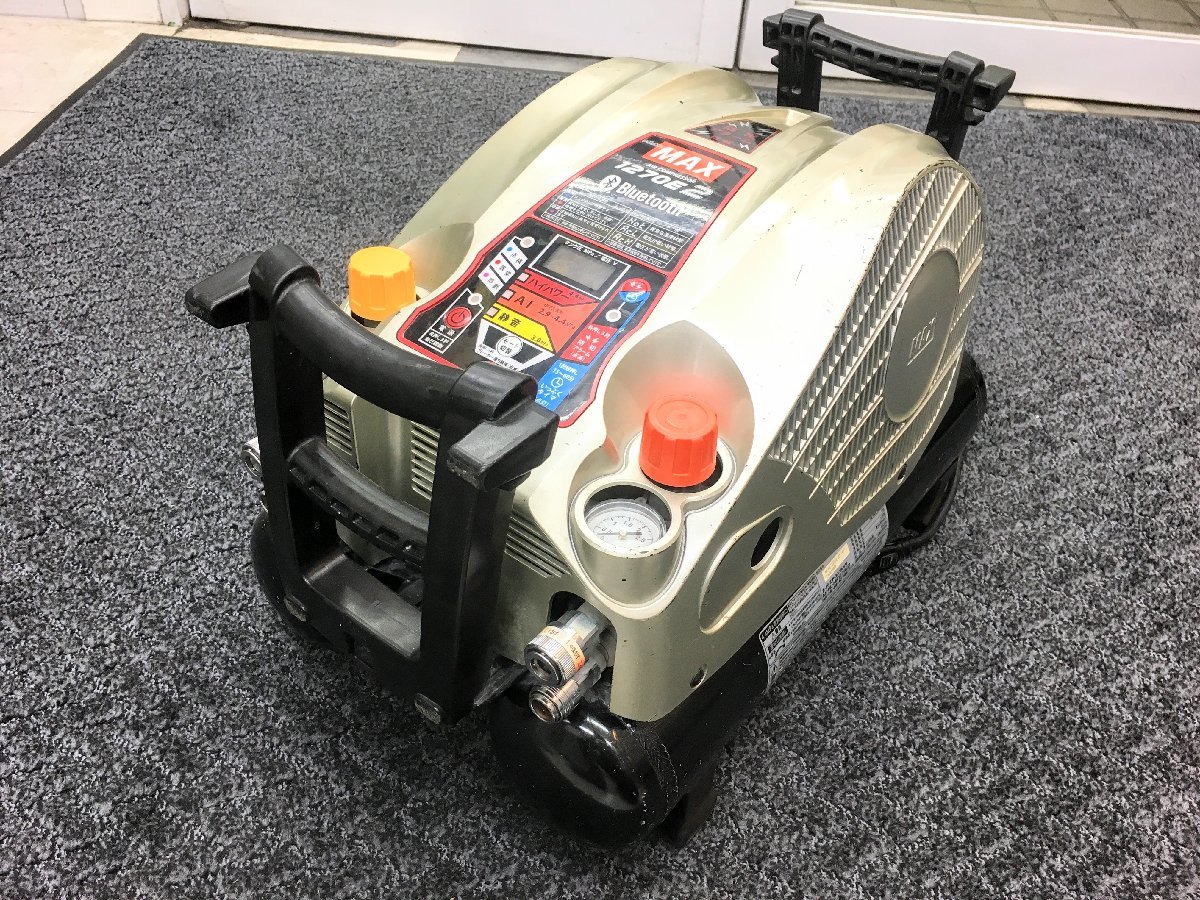 【訳あり】中古品 MAX マックス 常圧 / 高圧 エアコンプレッサ AK-HL1270E2 ※限定色シャンパンゴールド