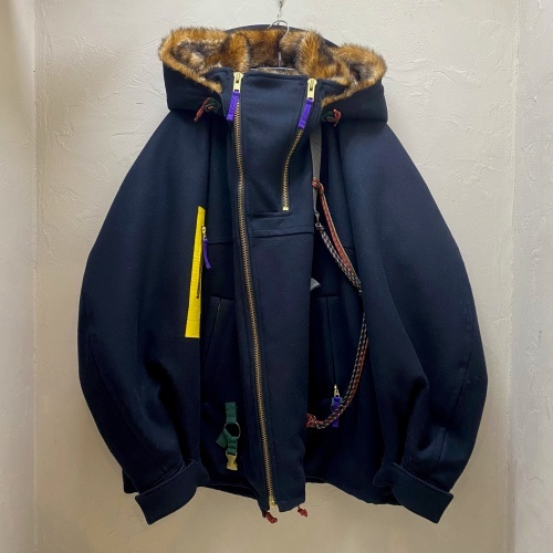 kolor color cashmere Blend f- dead over blouson jacket 19WCM-G03102 SIZE 3 navy [ fee . mountain 03]