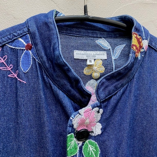  Engineered Garments Floral Embroidery Denim Work Jacket 花柄 デニム ワークジャケット カバーオール インディゴ【代官山03】_画像3