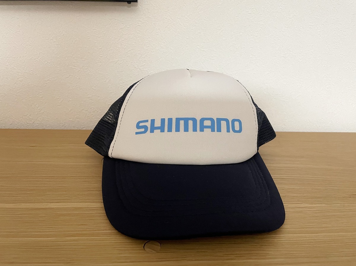 【必見です 激安1点のみ】SHIMANO シマノ ロゴ メッシュ キャップ 帽子 フリーサイズ ネイビー系×ホワイト系 フィッシング 釣り_画像2