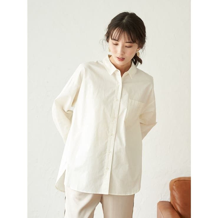 choco raffine robe レギュラー前あきシャツ ホワイト 綿100