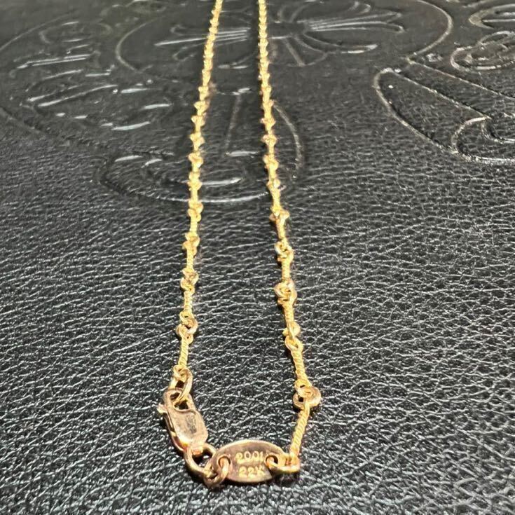 クロムハーツ22k ツイストチェーン18インチ NECKCHAIN T18金無垢 GLD ゴールド 46cm ネックレス チェーン 美品 の画像3