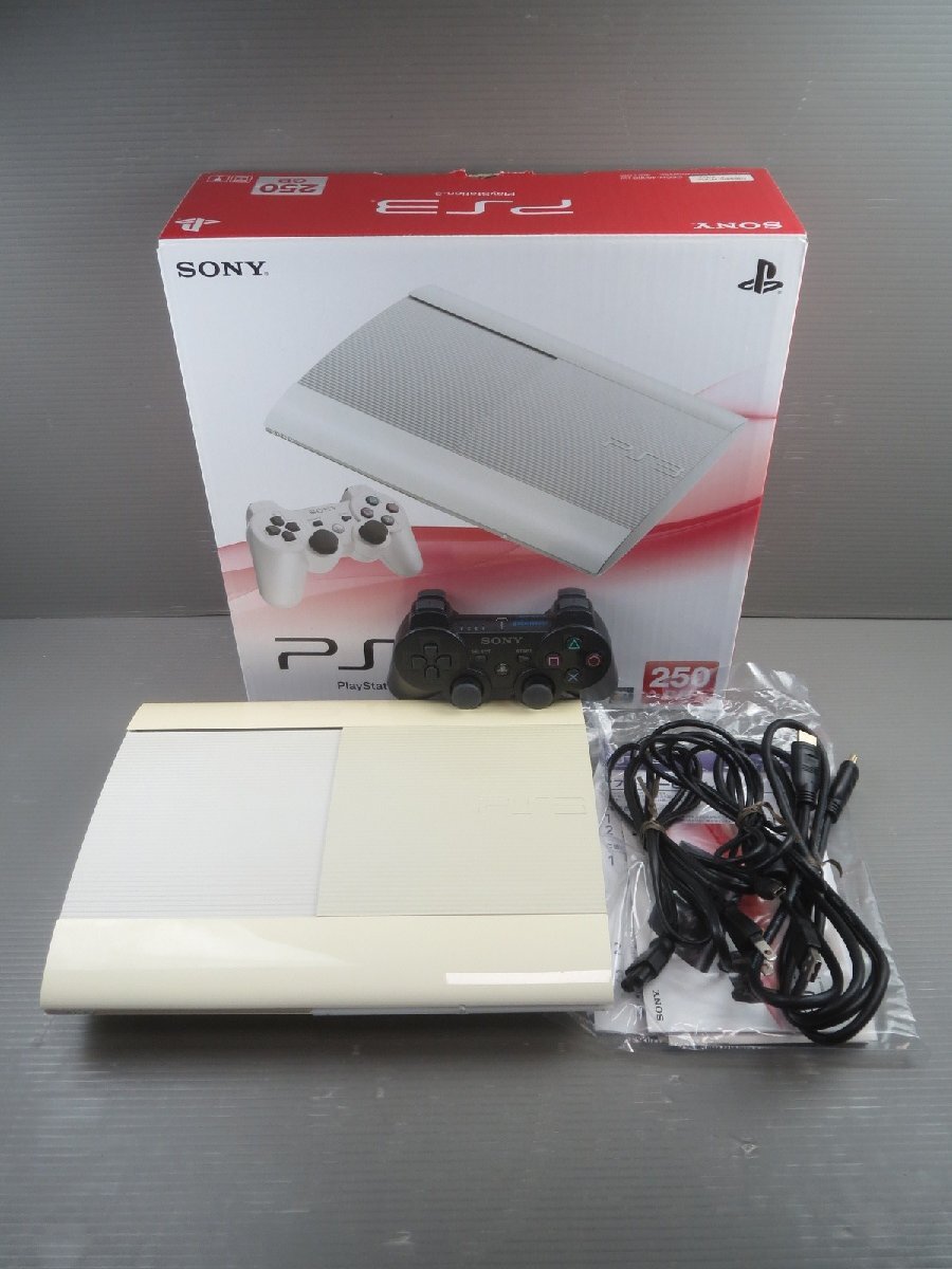 ♪SONY PlayStation3/PS3 本体セット 250GB クラシック・ホワイト CECH-4000B LW♪動作OK 中古品_画像1