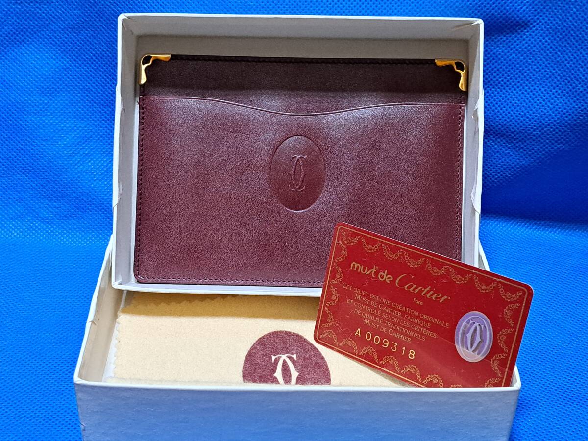 Cartier カルティエ 茶レザーカードケース 付属一式 美品の画像2