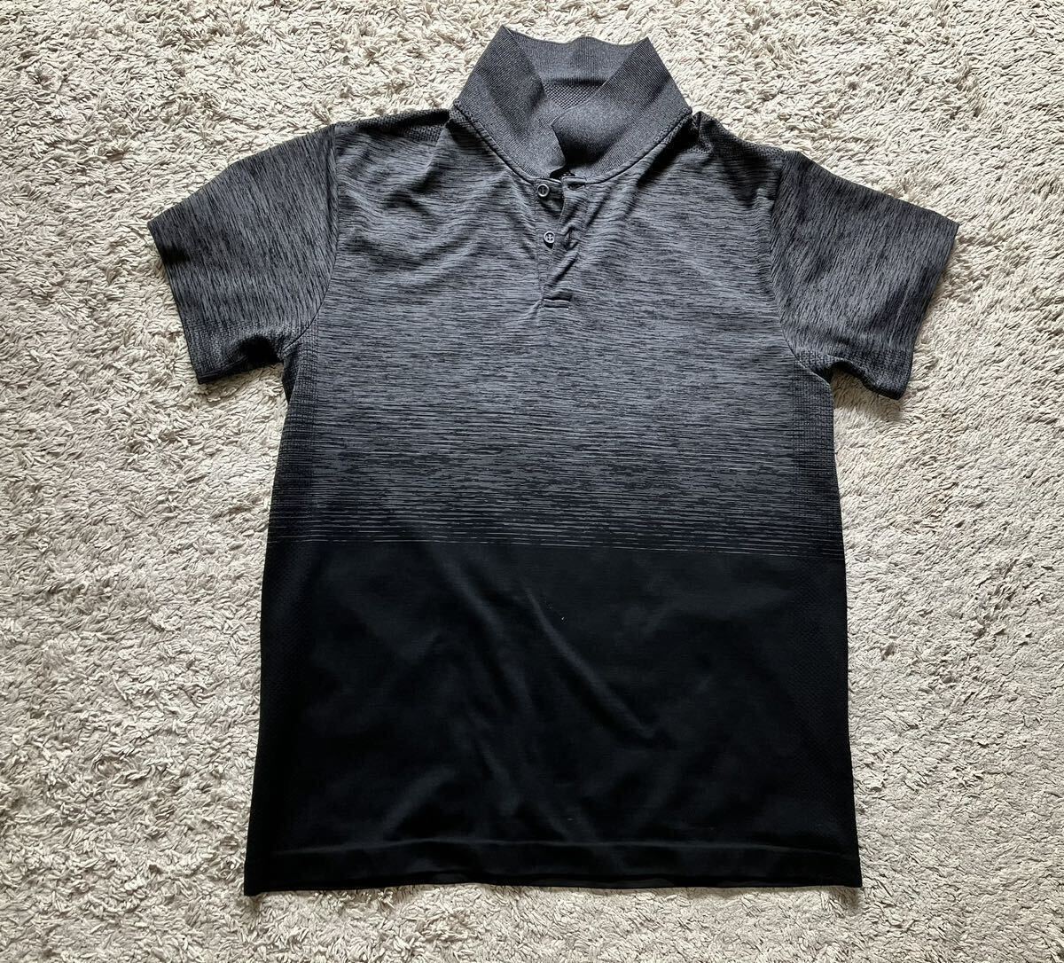 GU メンズM ポロシャツ 半袖 341-334412 グレー、ブラック ポリエステル100% 速乾_画像10