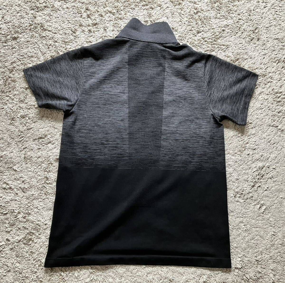 GU メンズM ポロシャツ 半袖 341-334412 グレー、ブラック ポリエステル100% 速乾_画像3