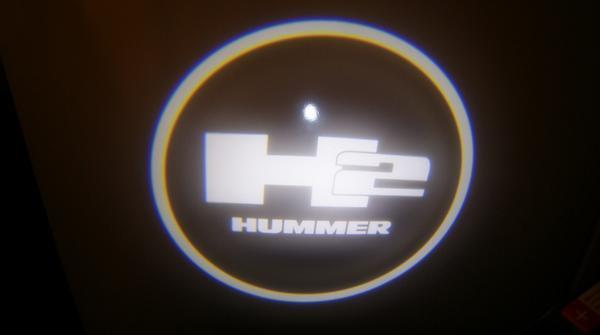 【送料無料/配線不要】ハマー　H2　ロゴ　カーテシーランプ ドアウェルカムライト　LED　ゴースト シャドーライト 4個_画像5