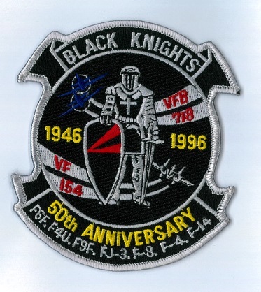 米海軍 VF-154 "BLACK KNIGHTS" スコードロンパッチ(50周年記念)_画像1