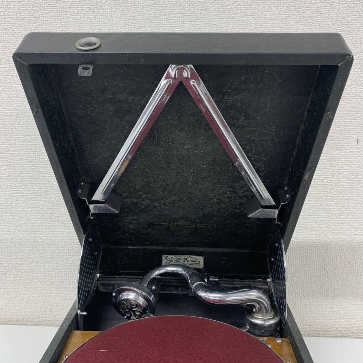 [F2] Columbia G-208 gramophone rotation only verification Colombia Grafonola portable retro 1605-10