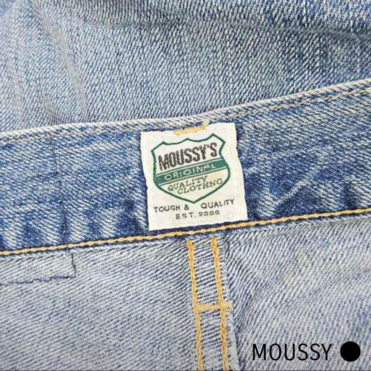 MOUSSY●デニムパンツ 1 Ｓ ライトブルー ジーンズ Ｇパン ダメージ